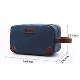 TELOSPORTS Canvas Travel Toiletry Organizer Bag for Man and Women, Dopp Kit Bathroom Shaving Cosmetic Bag